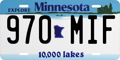 MN license plate 970MIF