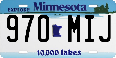 MN license plate 970MIJ