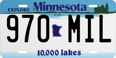 MN license plate 970MIL