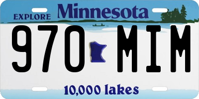 MN license plate 970MIM