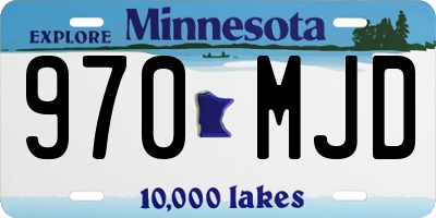 MN license plate 970MJD