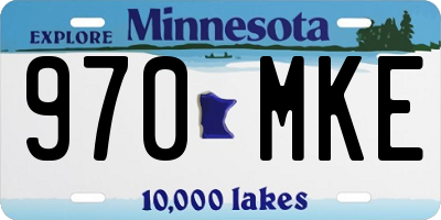 MN license plate 970MKE