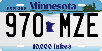 MN license plate 970MZE