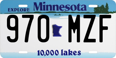 MN license plate 970MZF