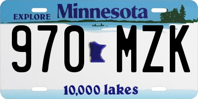 MN license plate 970MZK