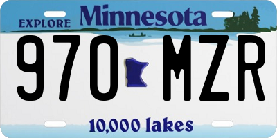 MN license plate 970MZR