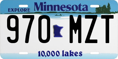 MN license plate 970MZT