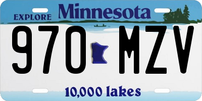MN license plate 970MZV