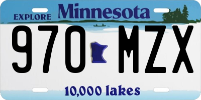MN license plate 970MZX