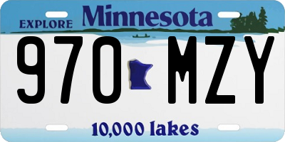 MN license plate 970MZY