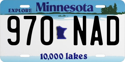 MN license plate 970NAD