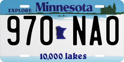 MN license plate 970NAO