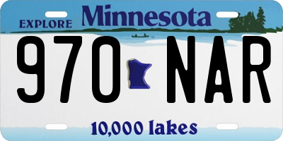 MN license plate 970NAR