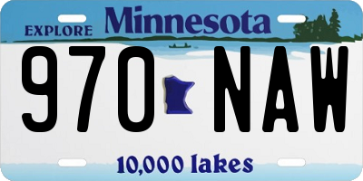 MN license plate 970NAW