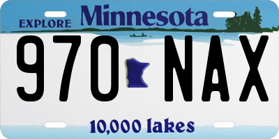 MN license plate 970NAX