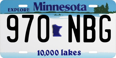 MN license plate 970NBG