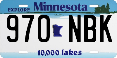 MN license plate 970NBK