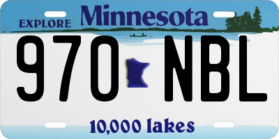 MN license plate 970NBL