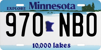 MN license plate 970NBO