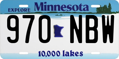 MN license plate 970NBW
