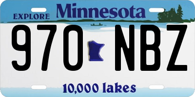 MN license plate 970NBZ