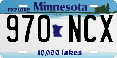 MN license plate 970NCX