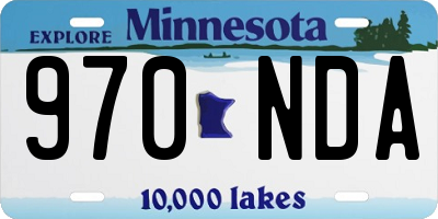 MN license plate 970NDA