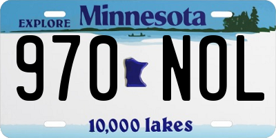 MN license plate 970NOL