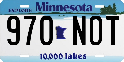 MN license plate 970NOT
