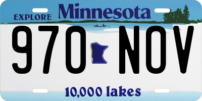 MN license plate 970NOV