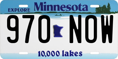 MN license plate 970NOW