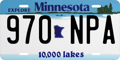 MN license plate 970NPA