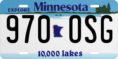 MN license plate 970OSG