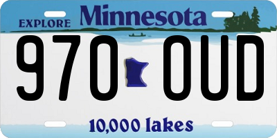 MN license plate 970OUD