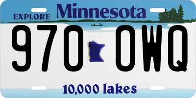 MN license plate 970OWQ