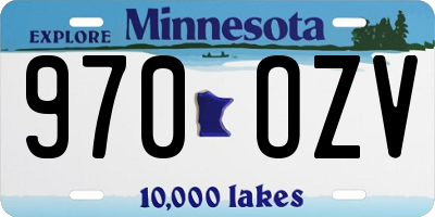 MN license plate 970OZV