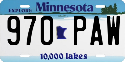 MN license plate 970PAW