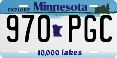 MN license plate 970PGC