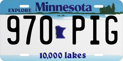 MN license plate 970PIG