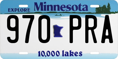 MN license plate 970PRA