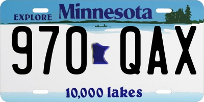 MN license plate 970QAX