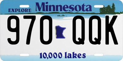 MN license plate 970QQK