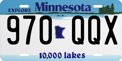 MN license plate 970QQX