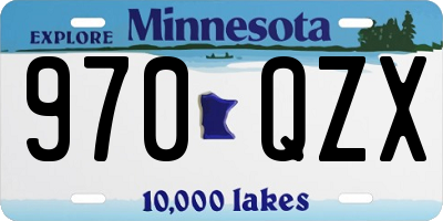 MN license plate 970QZX