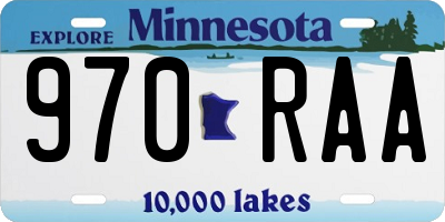 MN license plate 970RAA