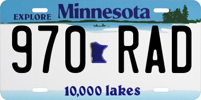 MN license plate 970RAD