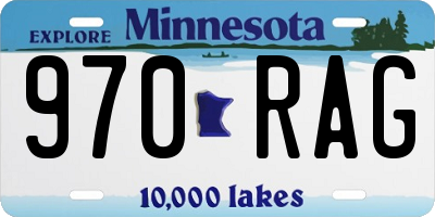MN license plate 970RAG
