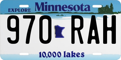 MN license plate 970RAH