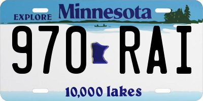 MN license plate 970RAI