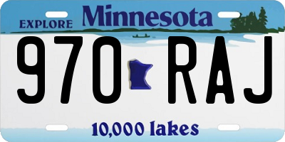 MN license plate 970RAJ